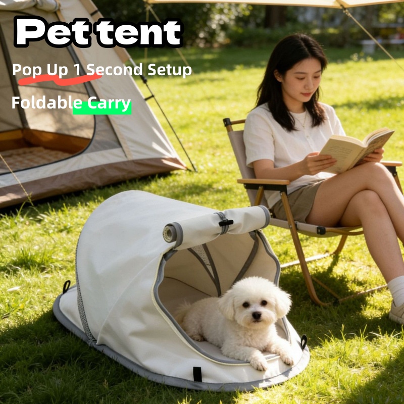 Outdoor Camping Dog Bed - Tenda portátil para cães, proteção solar,