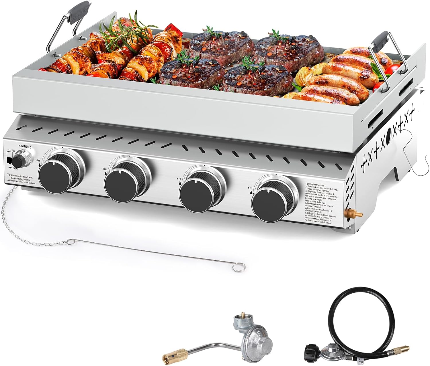 Outdoor Camping Burner - Churrasqueira Portátil de Aço Inoxidável com