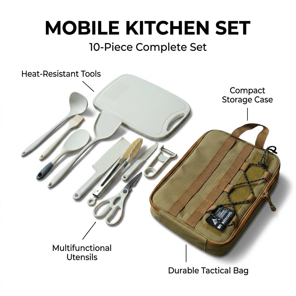 Camp Utensil Set - Conjunto de Utensílios de Cozinha Portátil