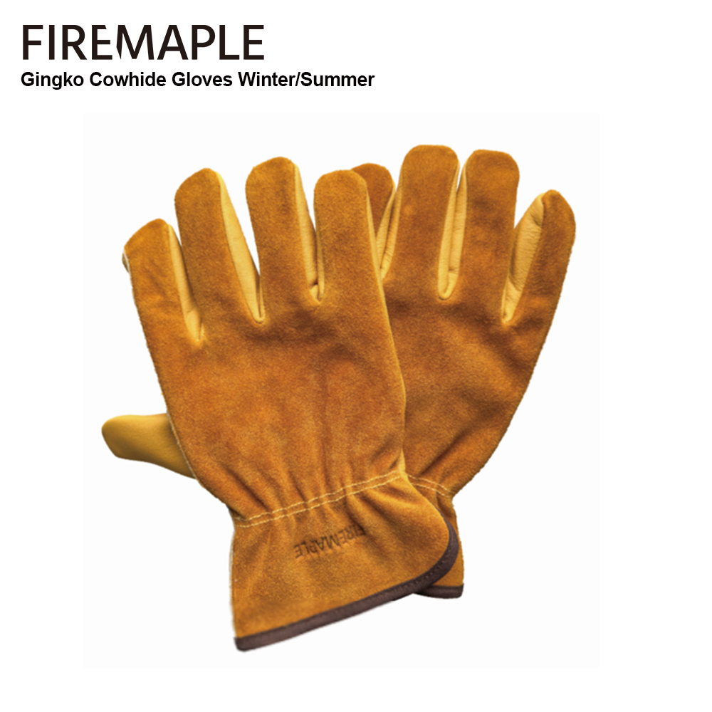 Outdoor Camping Burner - Fogo-Maple Gingko couro luvas de trabalho,