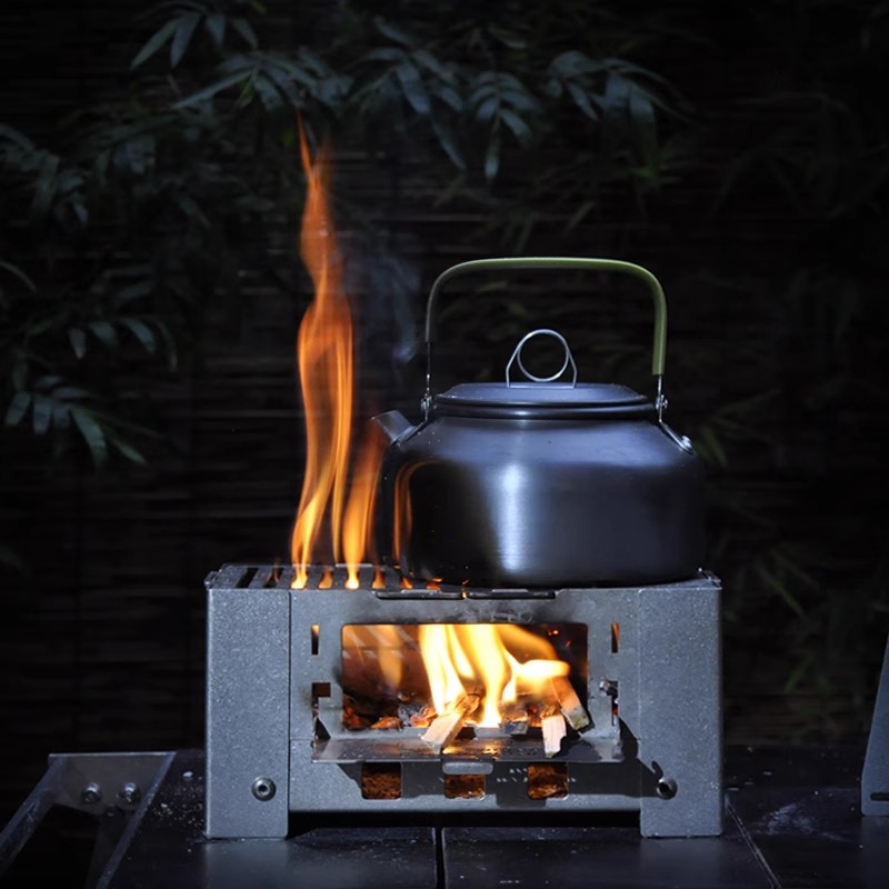Outdoor Camping Cooking Equipment - Fogão a lenha dobrável compacto de