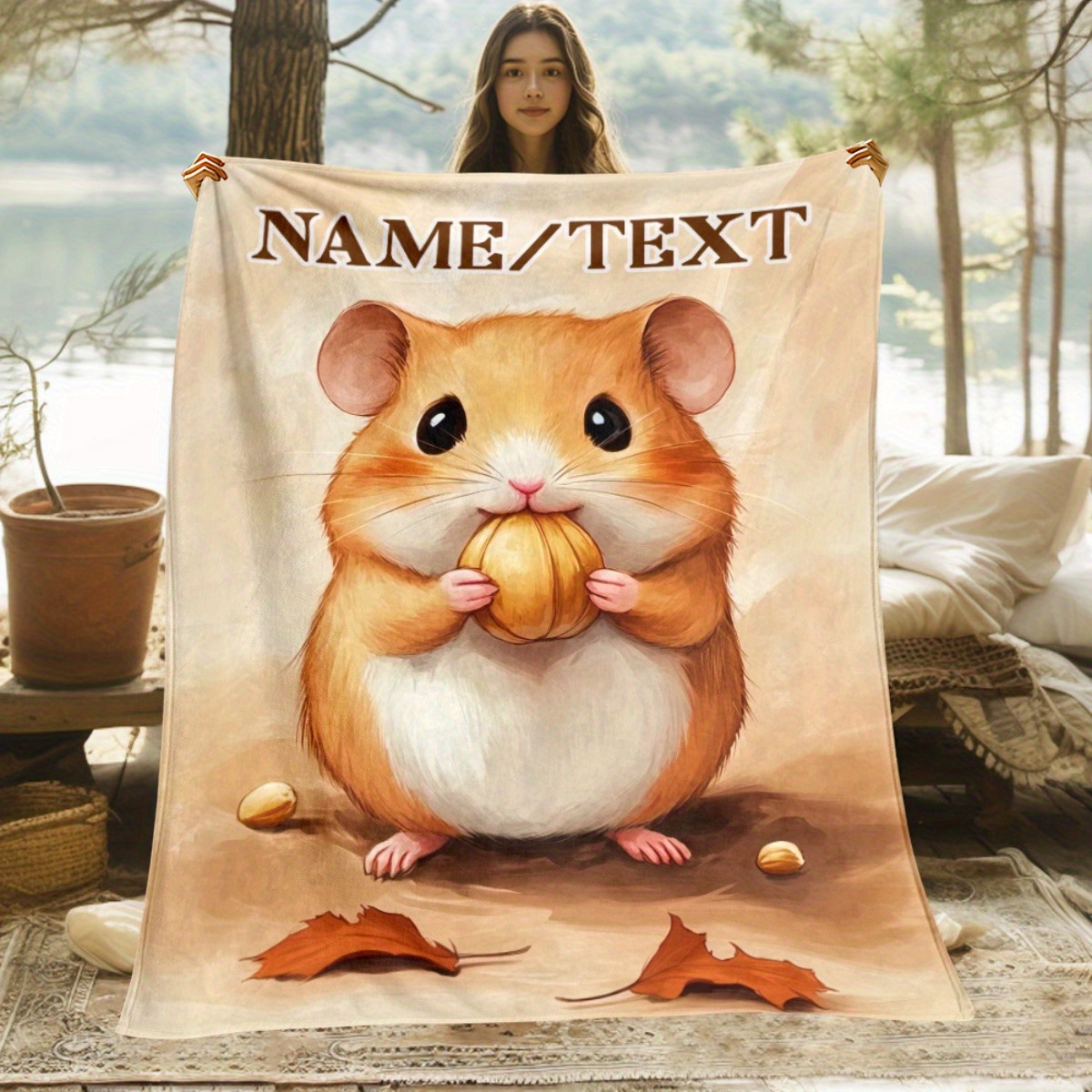 Outdoor Camping Couch - Cobertor de flanela de hamster personalizado,