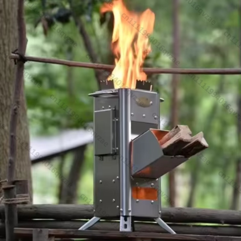 Outdoor Camping Cooking Equipment - Fogão Portátil de Aço Inoxidável Sem