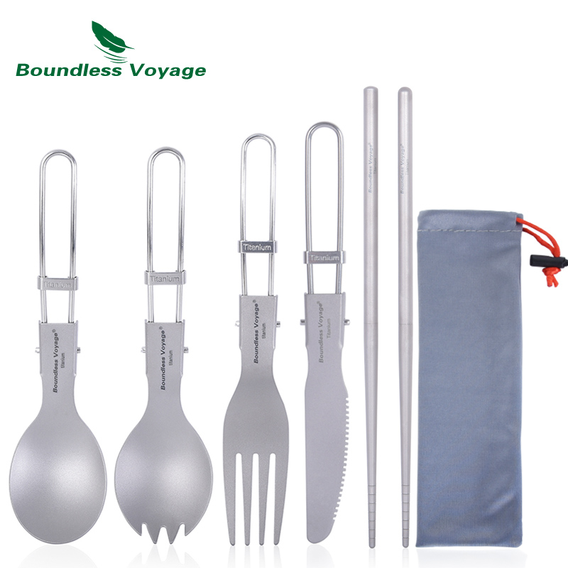 Camp Utensil Set - Talheres de titânio para acampamento, viagem