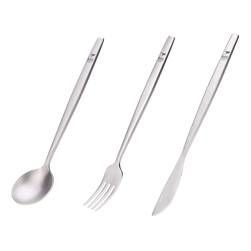 Camp Utensil Set - Keith titânio portátil colher garfo faca