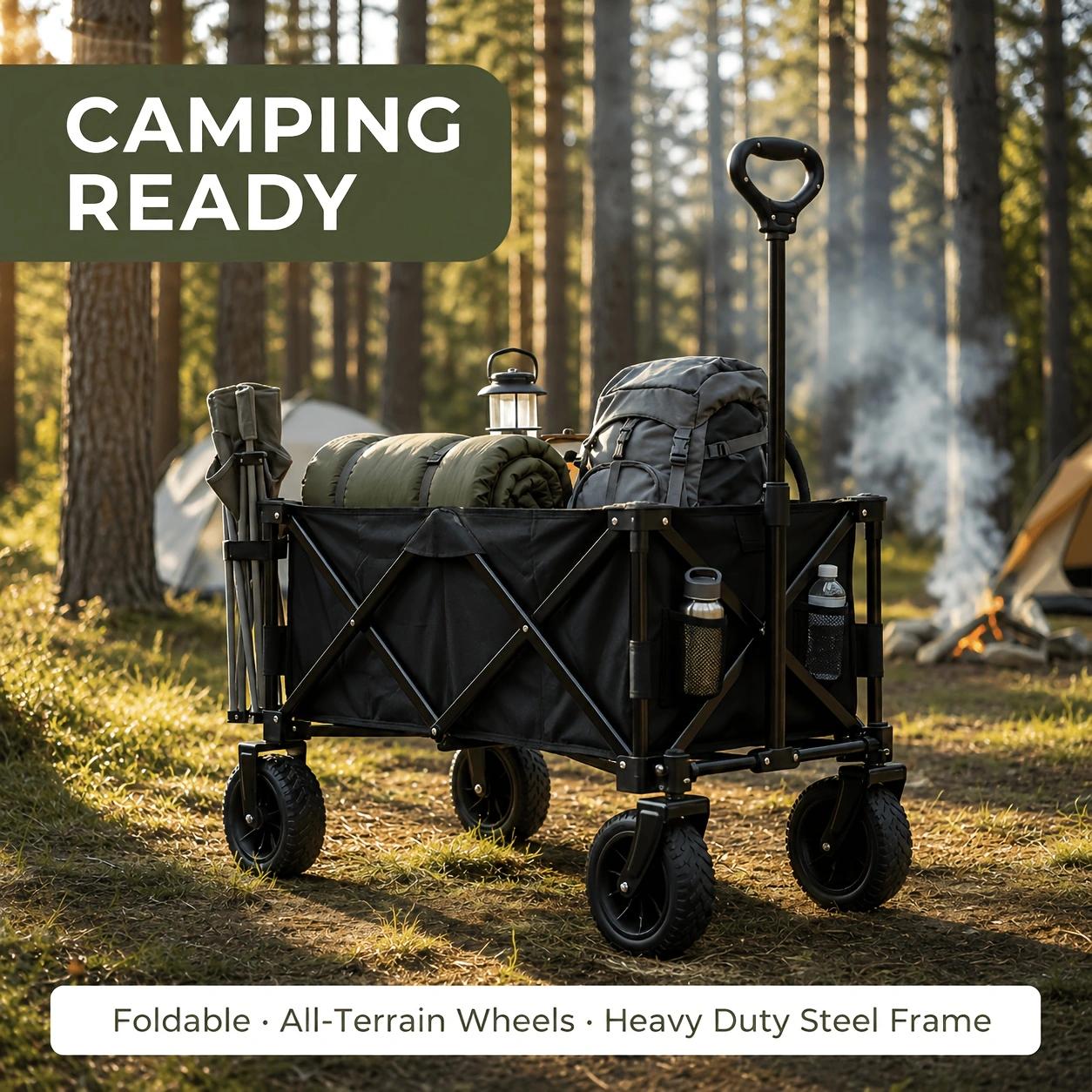 Outdoor Camping Shop - Carrinho Dobrável Reforçado para Transporte Pesado,