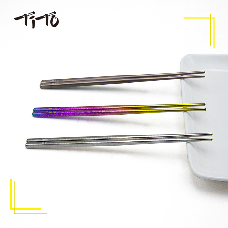 Camp Utensil Set - TiTo pauzinhos de titânio puro, talheres