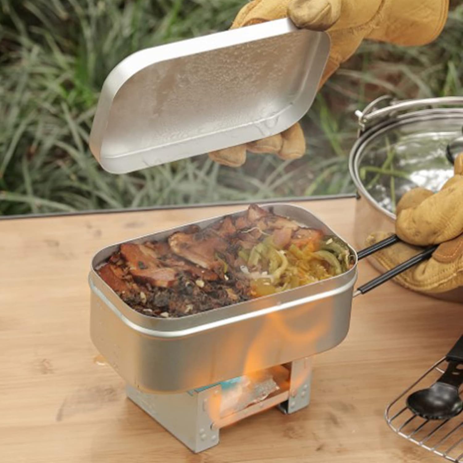 Outdoor Camping Essentials - Alça dobrável da caixa de bento,