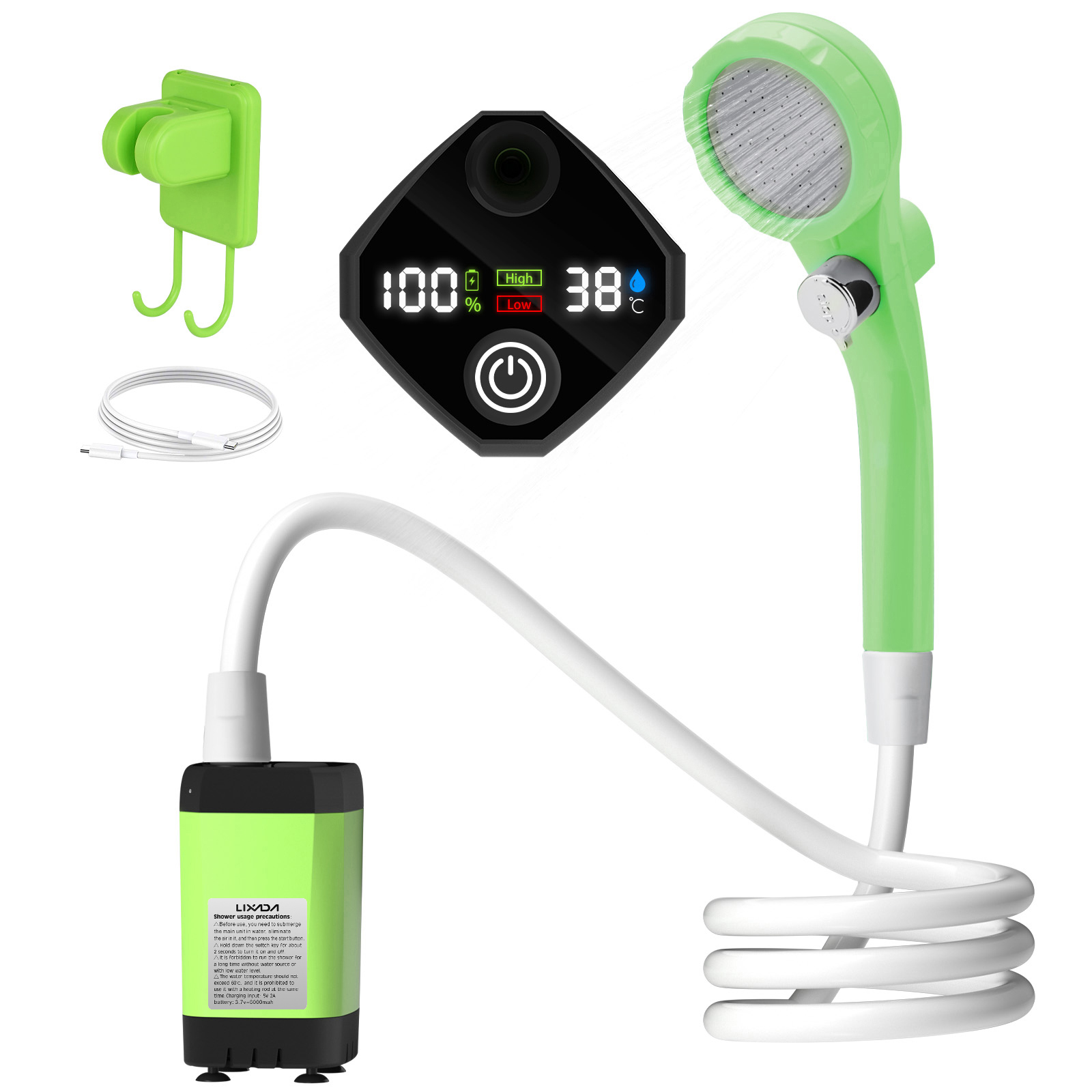 Camp Utensil Set - Lixada 6000mAh Bomba de chuveiro portátil