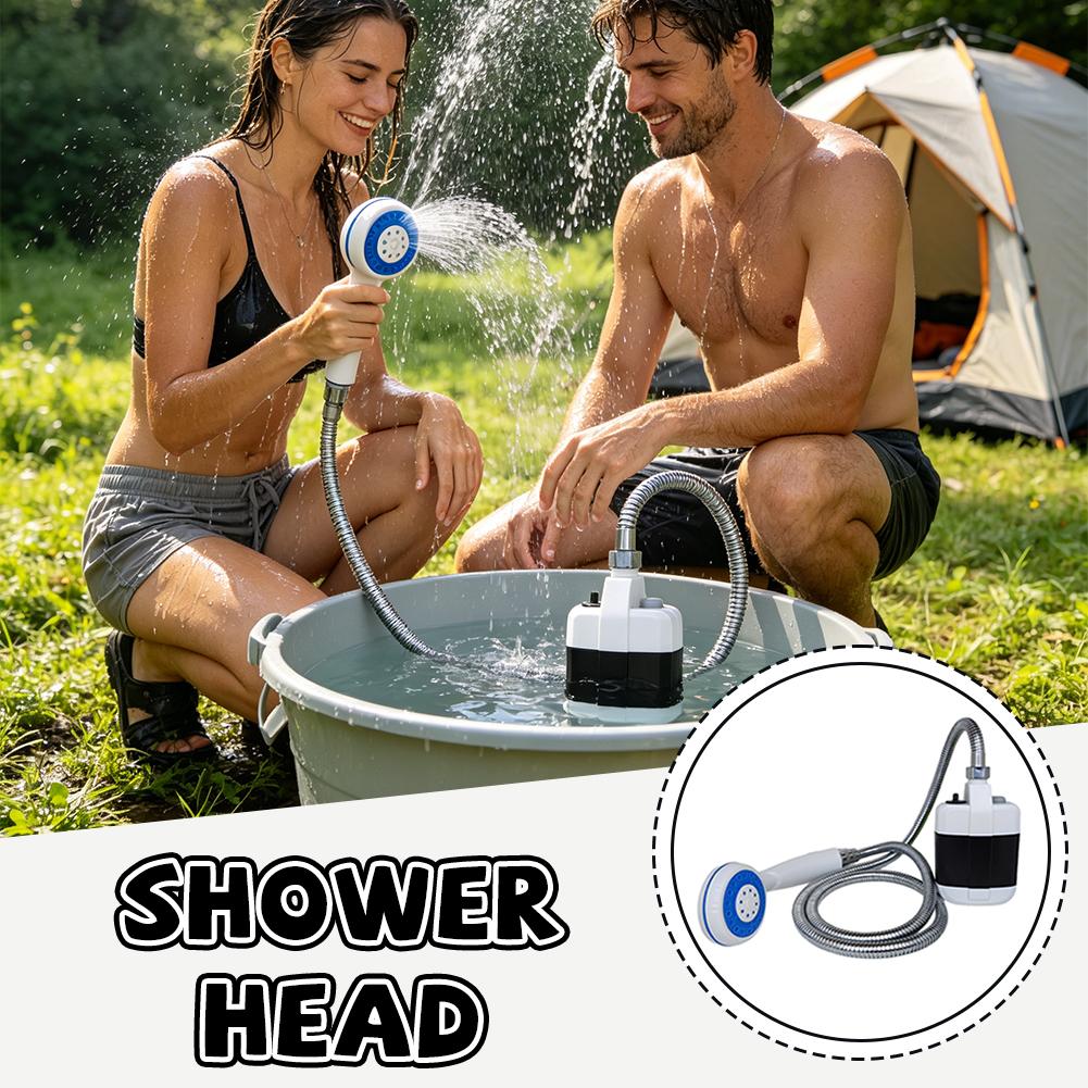 Outdoor Camping Heater - Chuveiro Elétrico Recarregável para Camping, Conjunto