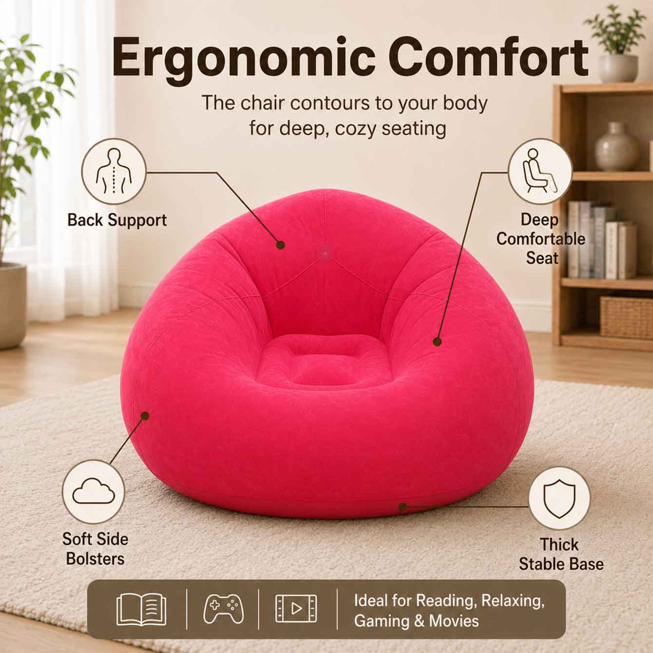 1PC Cadeiras Infláveis Tipo Pu - Outdoor Camping Couch avaliação e preço
