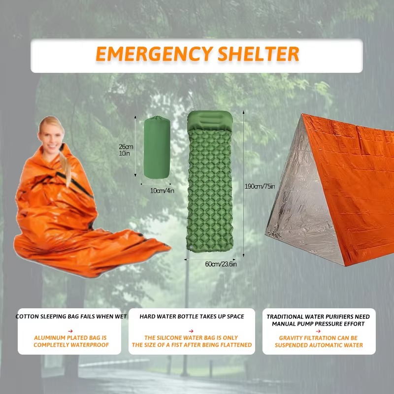 Kit de Equipamentos de Sobrevi - Outdoor Camping Sleeping Bag avaliação e preço