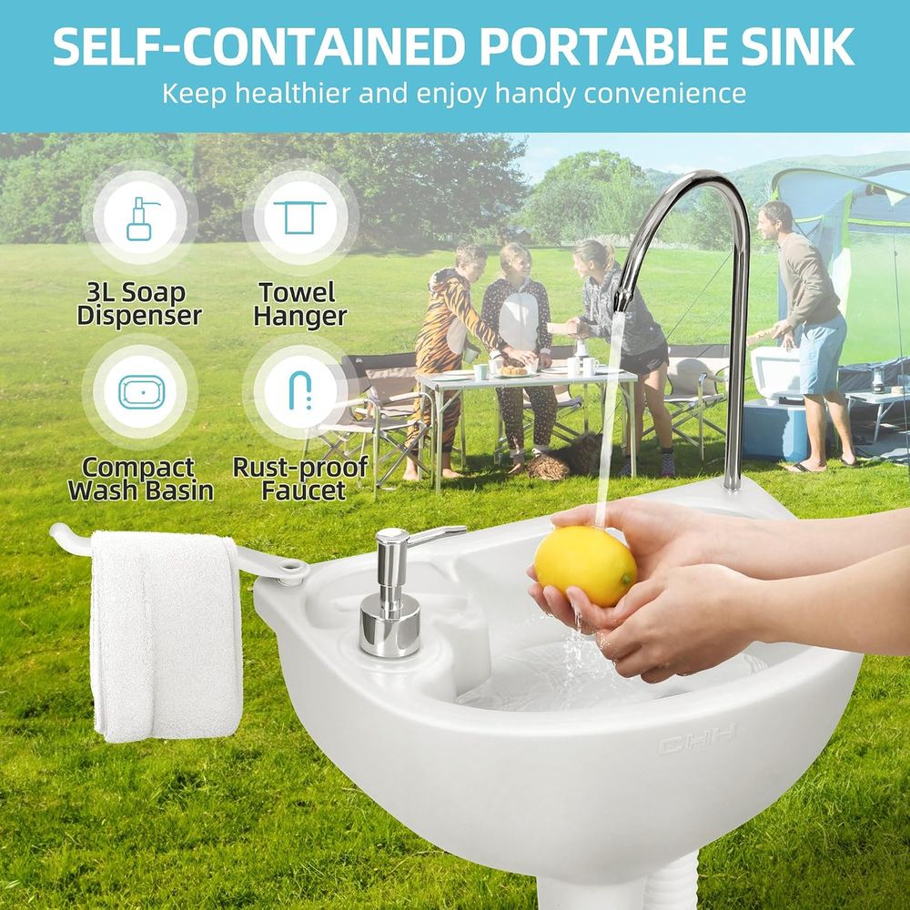 Pia Portátil de 17L para Lavar - Portable Camp Toilet avaliação e preço