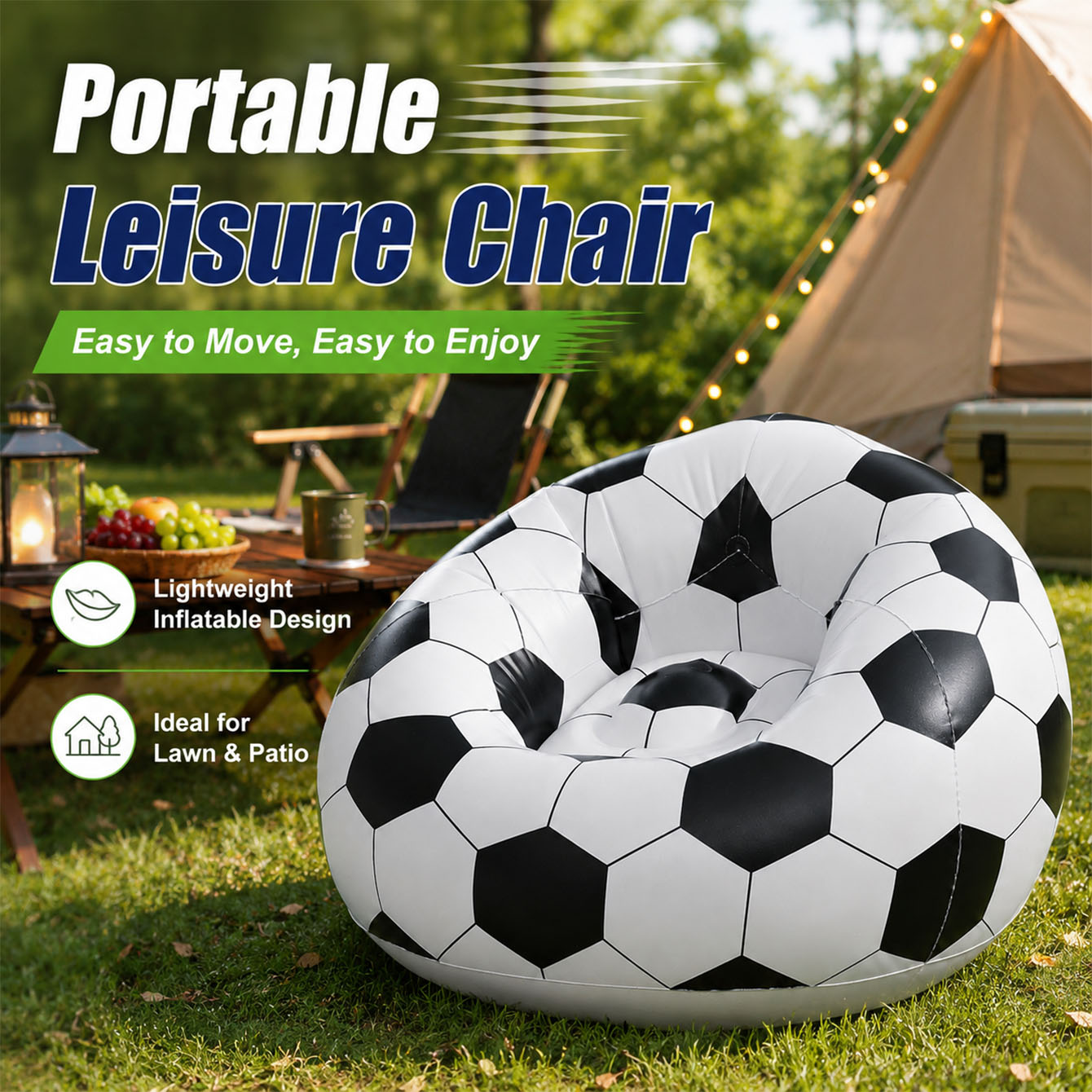 1PC Grande Sofá Inflável Pregu - Outdoor Camping Couch avaliação e preço