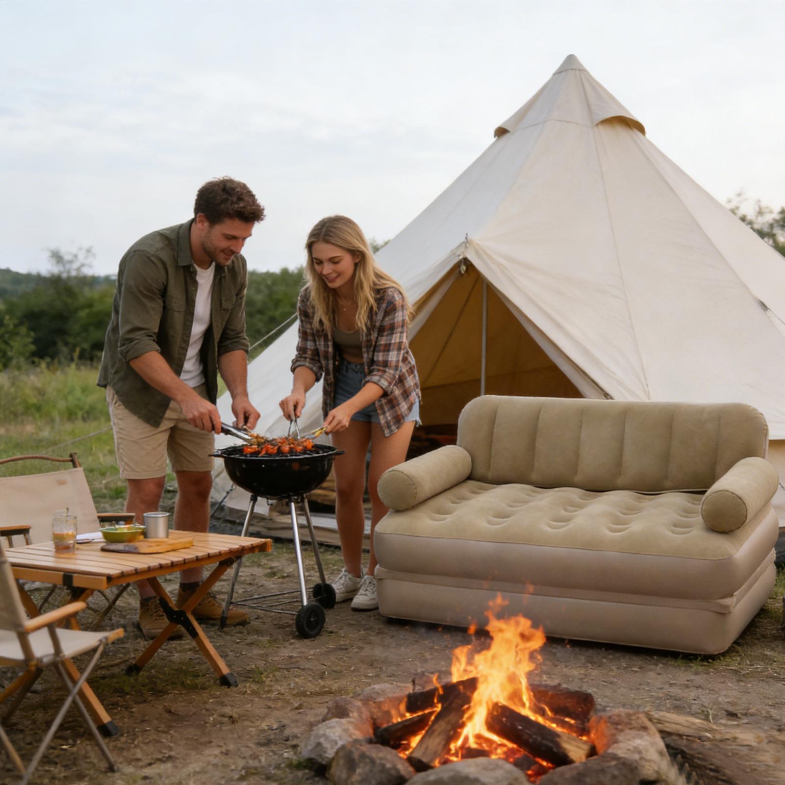 Sofá inflável com bomba de ar, - Outdoor Camping Couch avaliação e preço