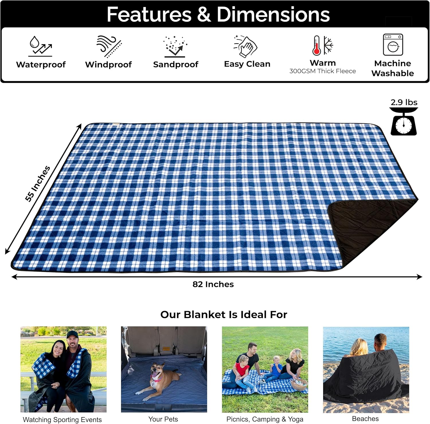 Cobertor Grande Impermeável pa - Outdoor Camping Blanket avaliação e preço