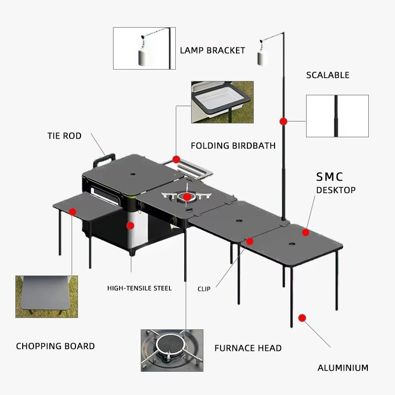 Caixa de Cozinha Portátil para - Outdoor Camping Kitchen Set avaliação e preço