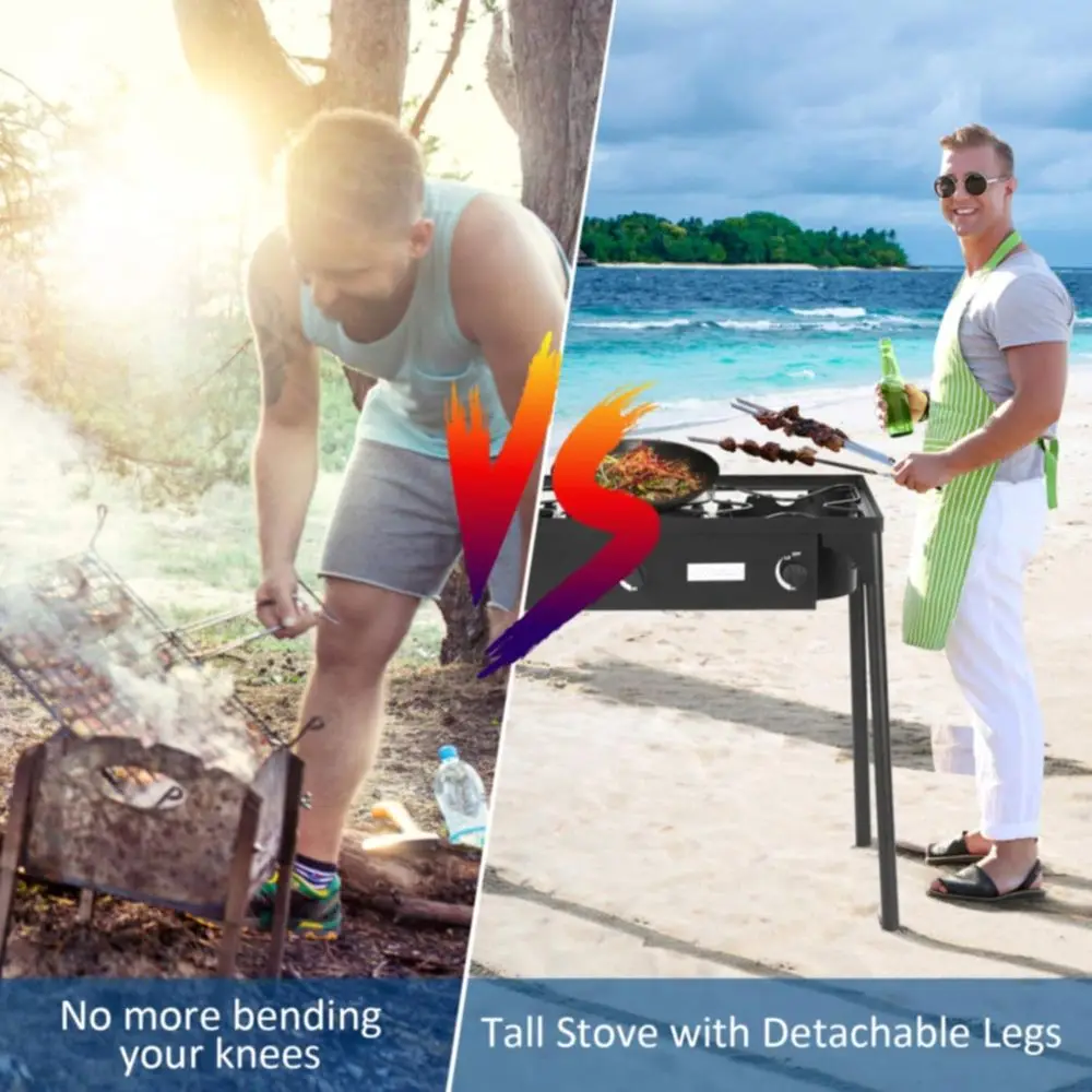 Fogão a Gás Propano Portátil d - Outdoor Camping Burner avaliação e preço